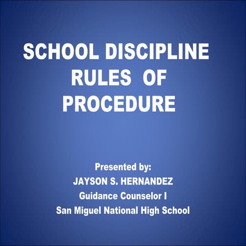 School discipline rules of procedure