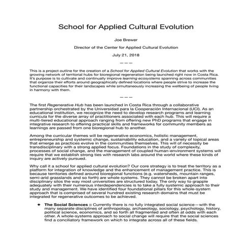 School for Applied Cultural Evolution