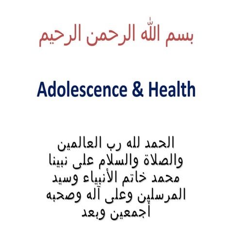 adolecense and health