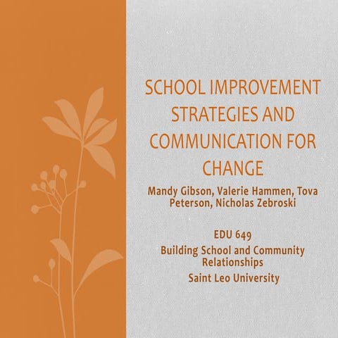 School Improvement Strategies and Communication for Change