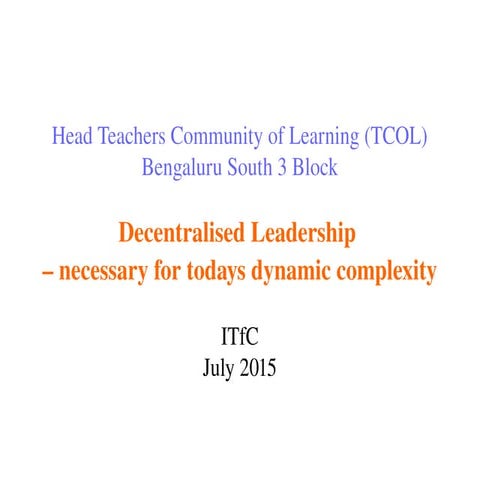 Distributed School leadership July 2015
