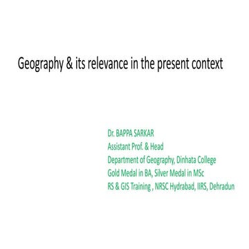 Why we learn Geography_Geography & its relevance to present context