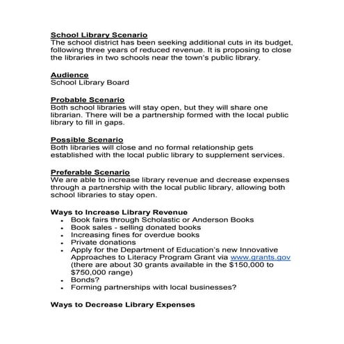 School library scenario