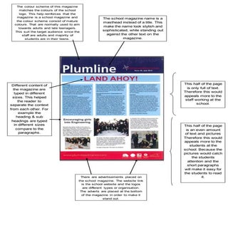 School magazine analysis page