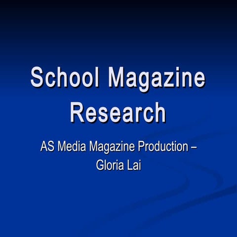 School magazine research