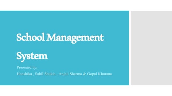 School Management system | PPT