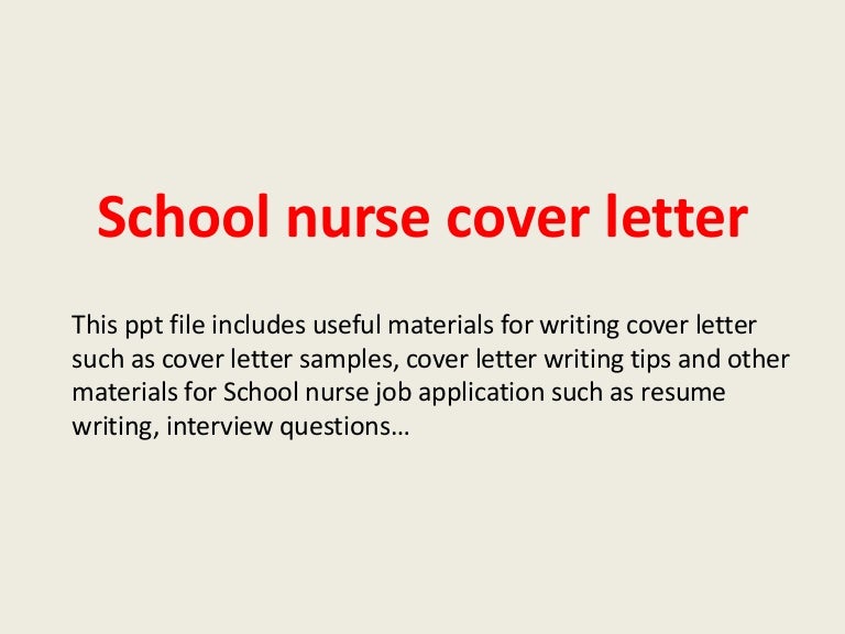 Lpn school nurse cover letter