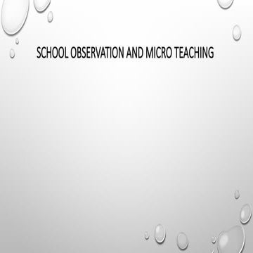 school observation and micro teaching, importance