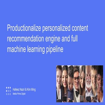 Productionalize content recommendation engine 