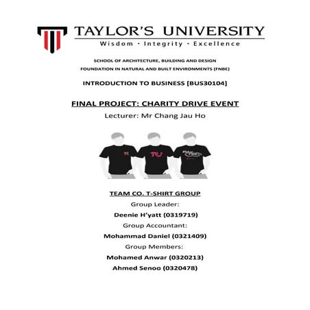 Introduction to business final project (final report) | DOC