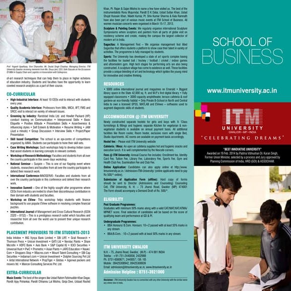 School of Business...ITM University Gwalior
