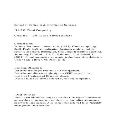 School of Computer & Information SciencesITS-532 Cloud C.docx