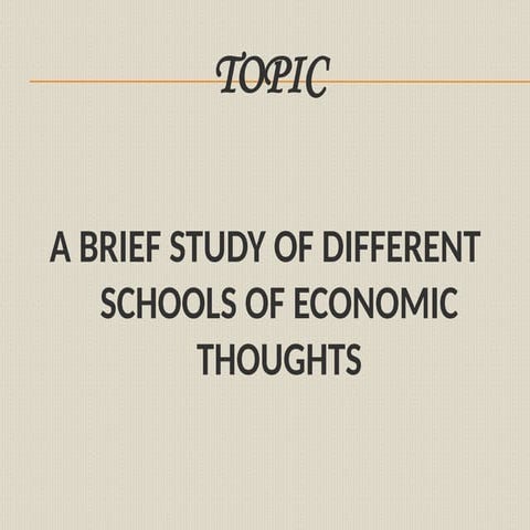 Economics School of Thought and History of Economics