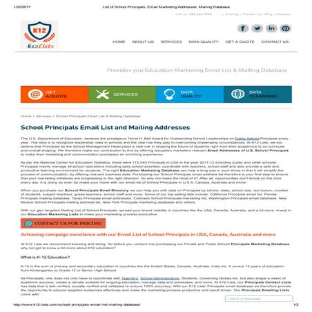 School principals email lists | PDF
