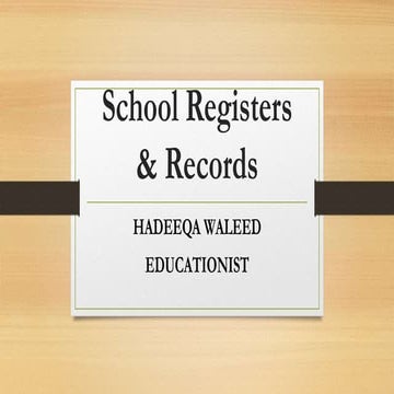 School registers & records