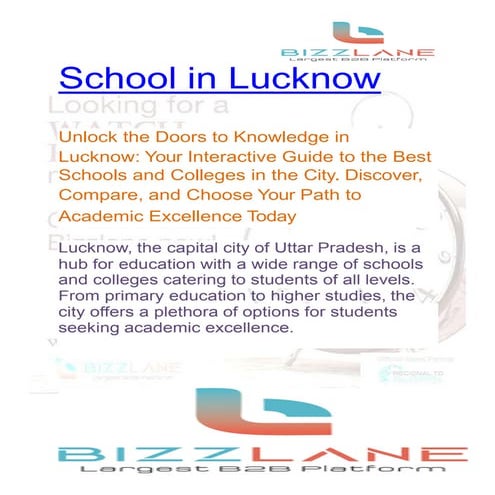 Schools in Lucknow | PPTX