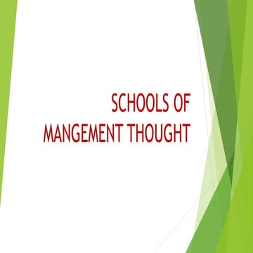 Schools of mangement thought