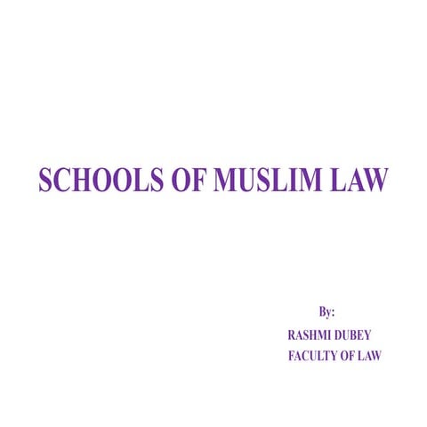 Schools of muslim law