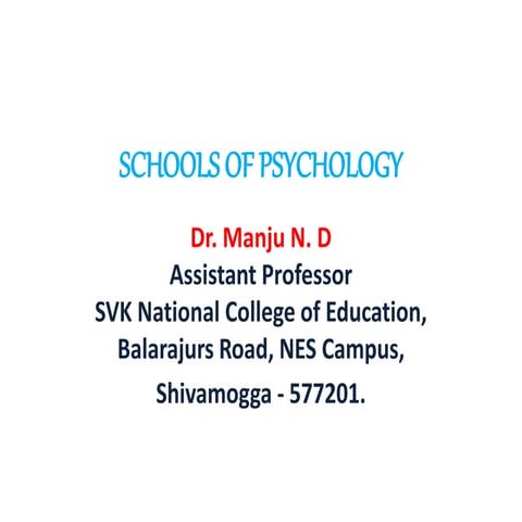 Different Schools of psychology