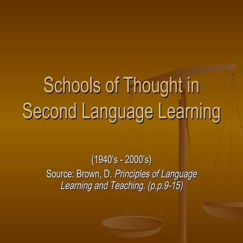 Schools of thought in second language learning