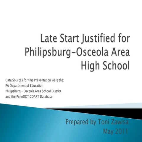 School start time data presentation 5 2011