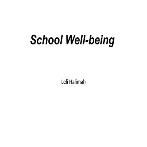 Pendekatan pembelajaran school well being | PPTX