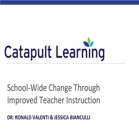 Schoolwide Change Through Improved Teacher Instruction