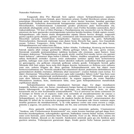 Schopenhauer. naturako nahimena