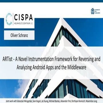 ARTist - A Novel Instrumentation Framework for Reversing and Analyzing Androi...