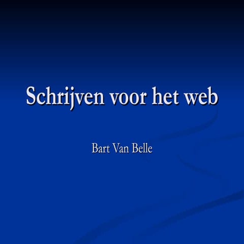 Schrijven voor het web