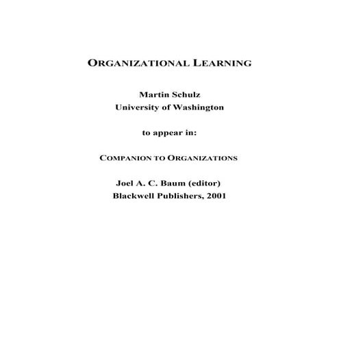 Organizational Learning