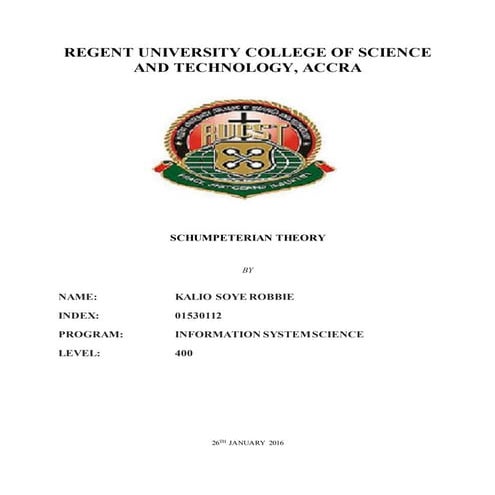 Schumpeterian Theory on Entrepreneurship!!!