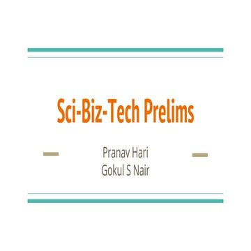 IIT-M's Litsoc Sci-Biz-Tech Quiz Prelims 2018