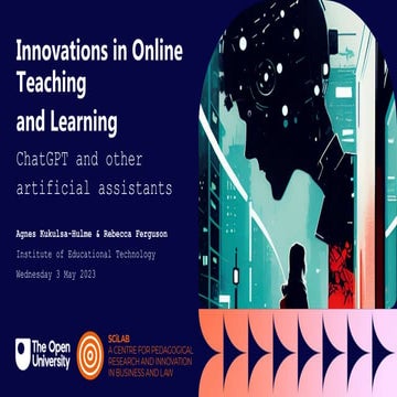 Innnovations in online teaching and learning: CHatGPT and other artificial as...