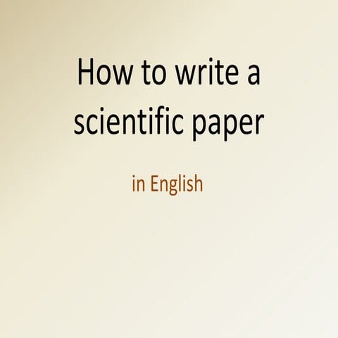 Scientific Writing 1/3