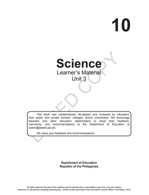 Science 10 Learner S Material Unit 4