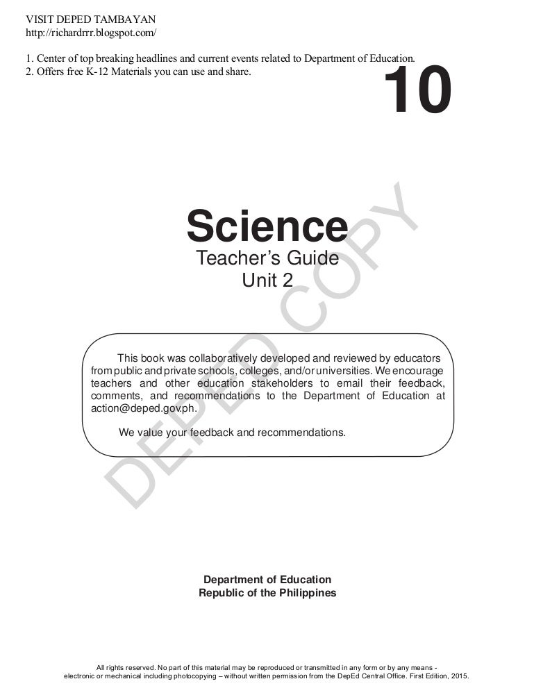 DepEd Grade 10 Teacher's Guide Unit 2