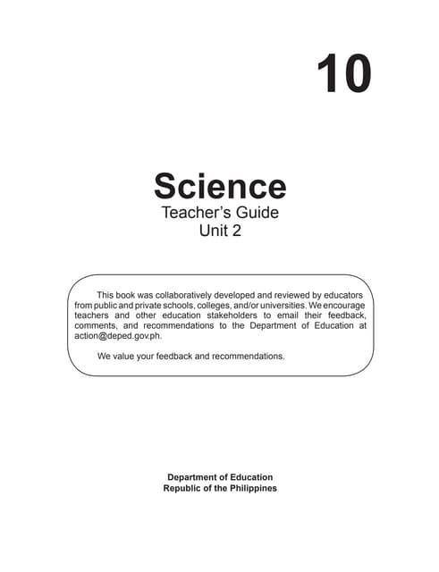 Sci10  2nd Quarter Teachers Guide (TG)