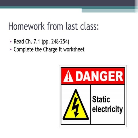Sci 9 Lesson 1 April 28  - Static Charge