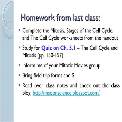 The cell cycle | PPTX