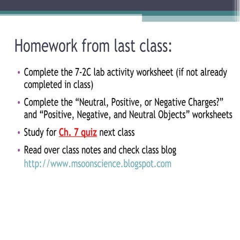 Sci 9 Lesson 3 May 5 - Electric Potential Energy and Voltage