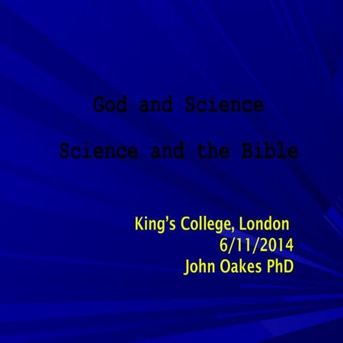 God and Science: Audio and Power Point