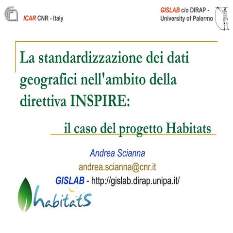 Scianna. Gis Day Social Innovation For Resource Management