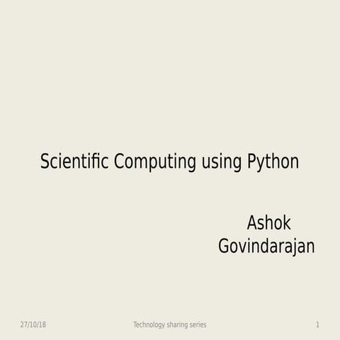 Sci computing using python | PPT