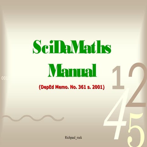 Scidamaths manual finals