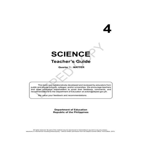 K TO 12 GRADE 4 TEACHER’S GUIDE IN SCIENCE (Q1-Q4)