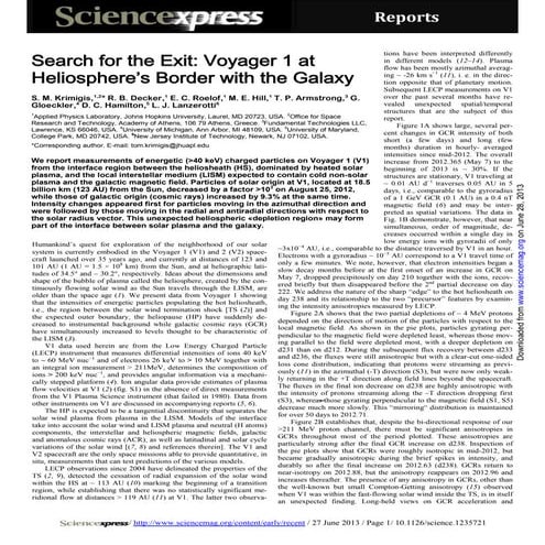 Search for the Exit: Voyager 1 at Heliosphere’s Border with the Galaxy.