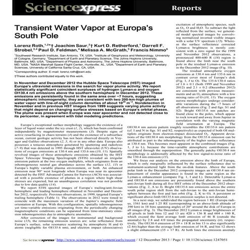 Transient Water Vapor at Europa’s South Pole