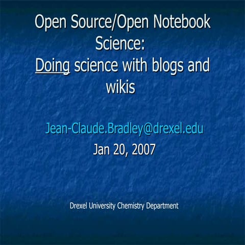 Science Blogging Conference Bradley Talk