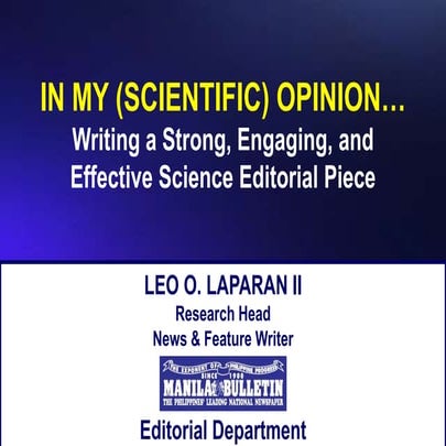 SCIENCE-EDITORIAL-WRITING for Campus Journ